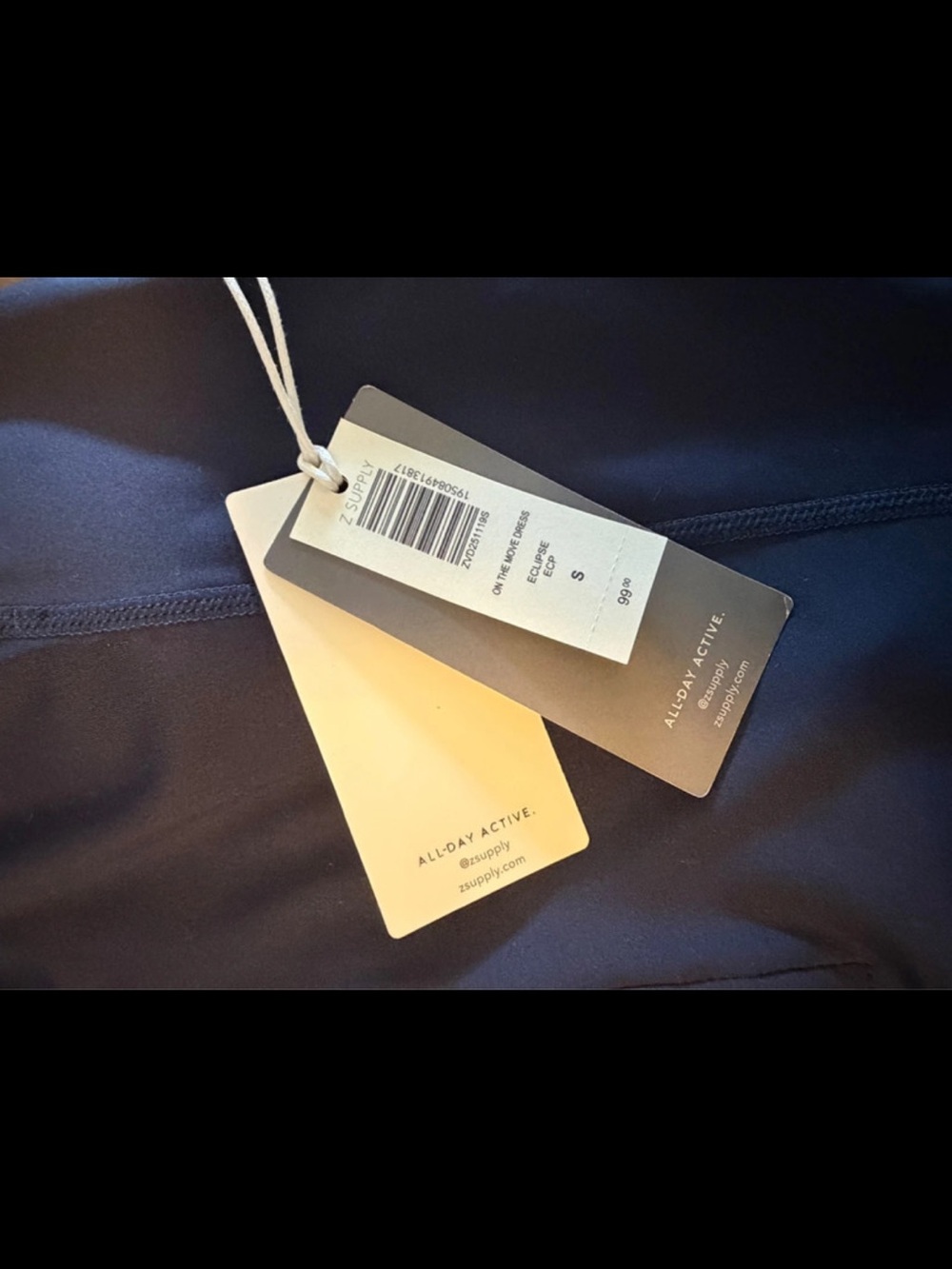 Z Supply Navy Sleeveless Polo Dress with White Collar & Zip - Picture 3 of 3